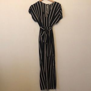 Black Striped Jumpsuit